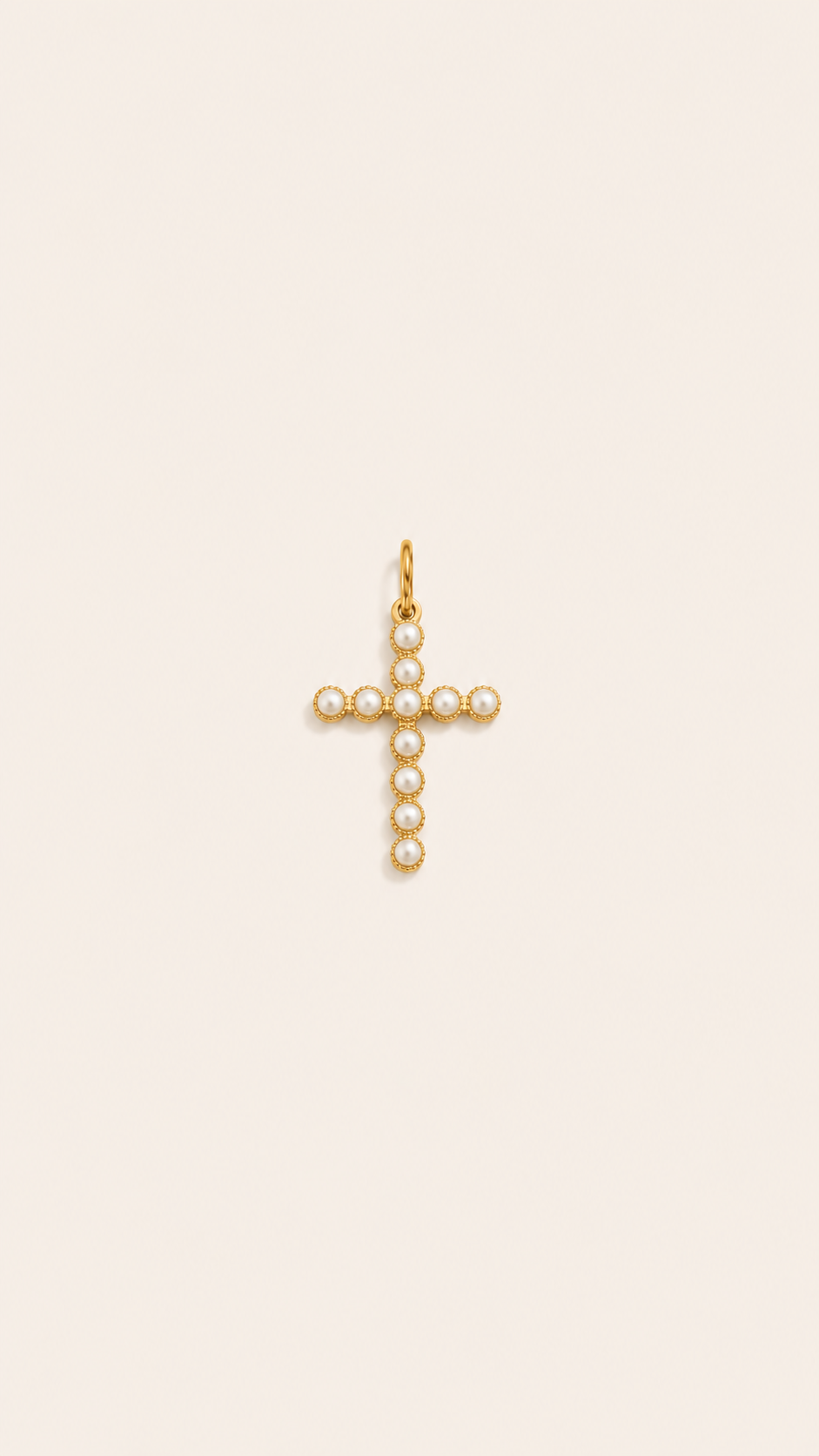Pearl Cross Charm